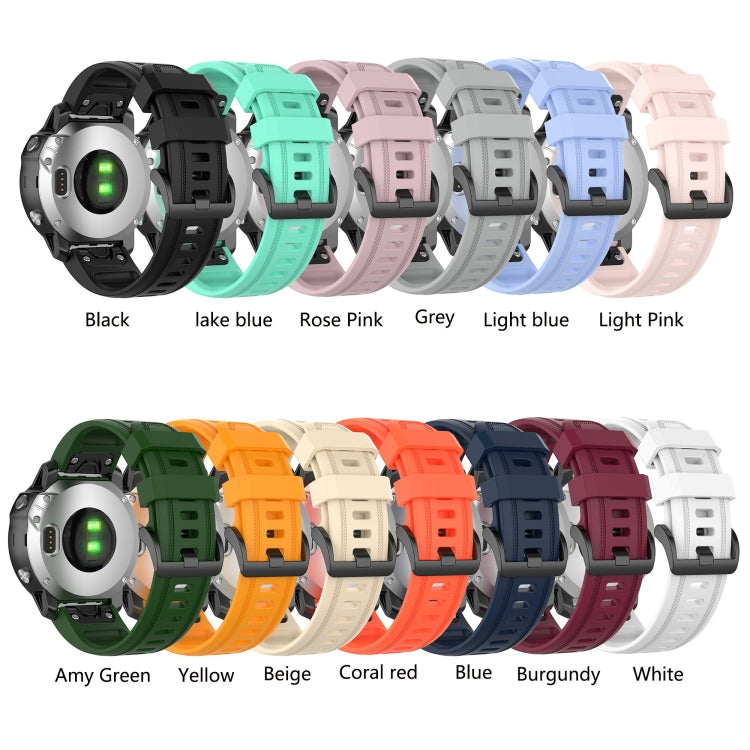 Compatible with Garmin Fenix 6S Pro Pure Color Silicone Watch Band(Beige) - Watch Bands by PMC TechLife | Online Shopping South Africa | PMC TechLife | Buy Now Pay Later Mobicred