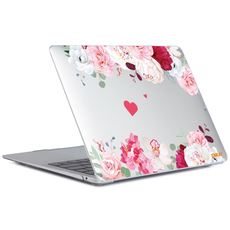 ENKAY Flower Series Pattern Laotop Protective Crystal Case For MacBook Pro 13.3 inch A1706 / A1708 / A1989 / A2159(Peony) - MacBook Pro Cases by ENKAY | Online Shopping South Africa | PMC TechLife