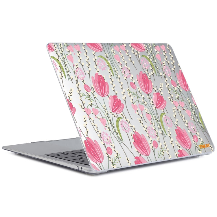 ENKAY Flower Series Pattern Laotop Protective Crystal Case For MacBook Pro 13.3 inch A1706 / A1708 / A1989 / A2159(Tulips) - MacBook Pro Cases by ENKAY | Online Shopping South Africa | PMC TechLife
