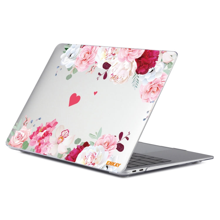ENKAY Flower Series Pattern Laotop Protective Crystal Case For MacBook Air 13.3 inch A1932 / A2179 / A2337(Peony) - MacBook Air Cases by ENKAY | Online Shopping South Africa | PMC TechLife | Buy Now Pay Later Mobicred