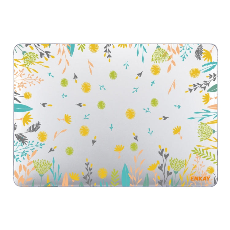 ENKAY Flower Series Pattern Laotop Protective Crystal Case For MacBook Air 13.3 inch A1932 / A2179 / A2337(Dandelion) - MacBook Air Cases by ENKAY | Online Shopping South Africa | PMC TechLife