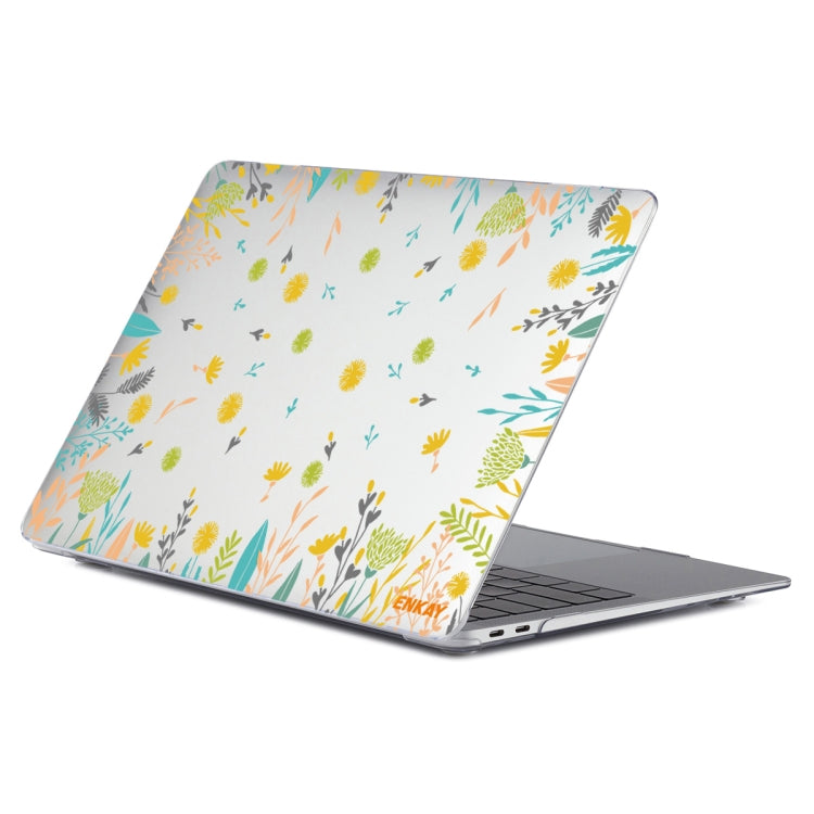 ENKAY Flower Series Pattern Laotop Protective Crystal Case For MacBook Air 13.3 inch A1932 / A2179 / A2337(Dandelion) - MacBook Air Cases by ENKAY | Online Shopping South Africa | PMC TechLife