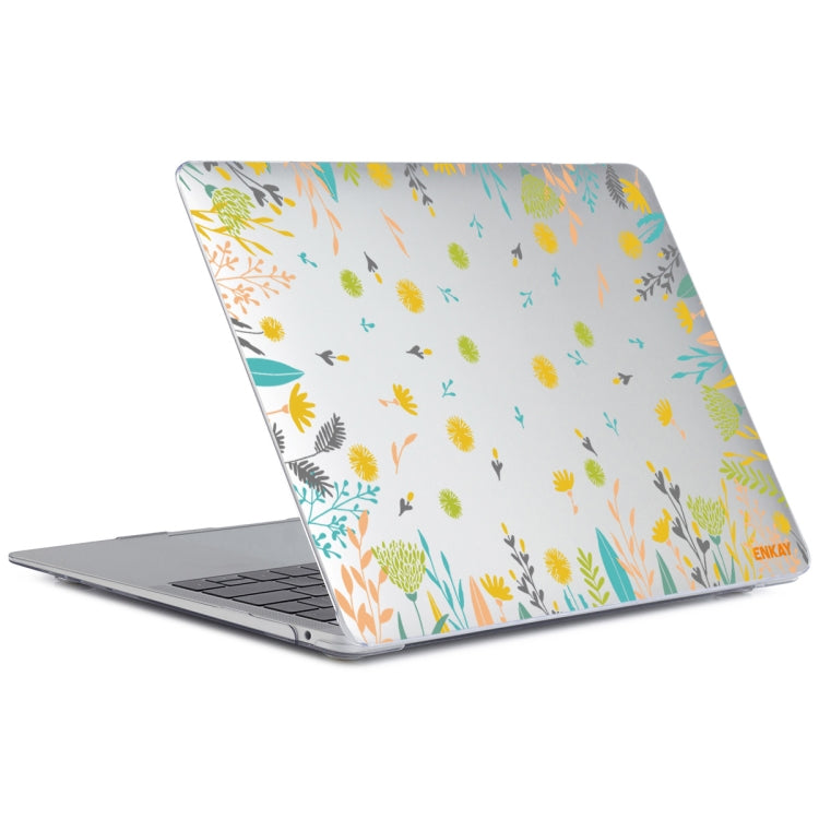 ENKAY Flower Series Pattern Laotop Protective Crystal Case For MacBook Air 13.3 inch A1932 / A2179 / A2337(Dandelion) - MacBook Air Cases by ENKAY | Online Shopping South Africa | PMC TechLife