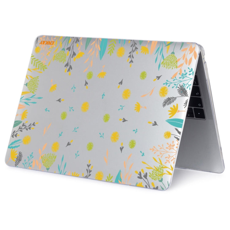 ENKAY Flower Series Pattern Laotop Protective Crystal Case For MacBook Air 13.3 inch A1932 / A2179 / A2337(Dandelion) - MacBook Air Cases by ENKAY | Online Shopping South Africa | PMC TechLife