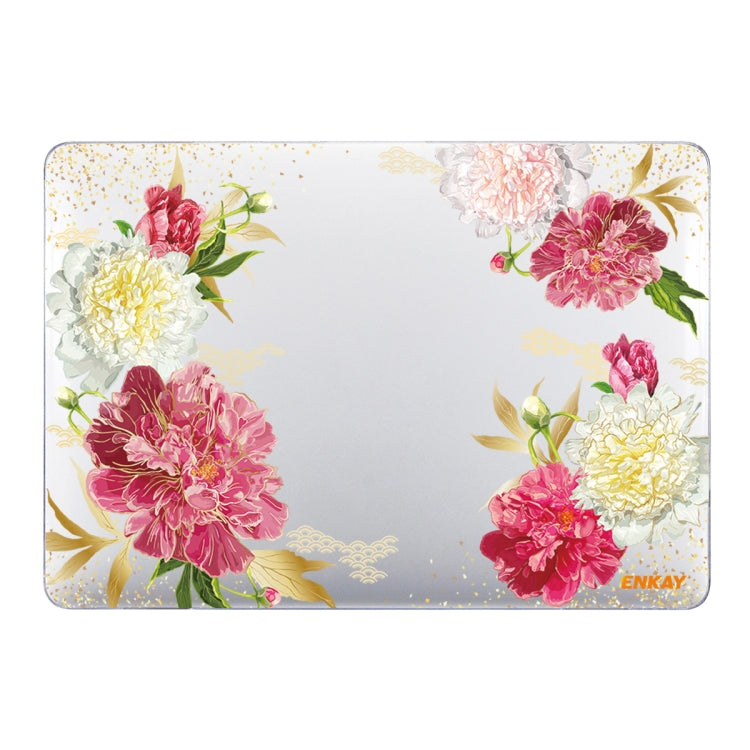 ENKAY Flower Series Pattern Laotop Protective Crystal Case For MacBook Air 13.3 inch A1932 / A2179 / A2337(Paeonia) - MacBook Air Cases by ENKAY | Online Shopping South Africa | PMC TechLife