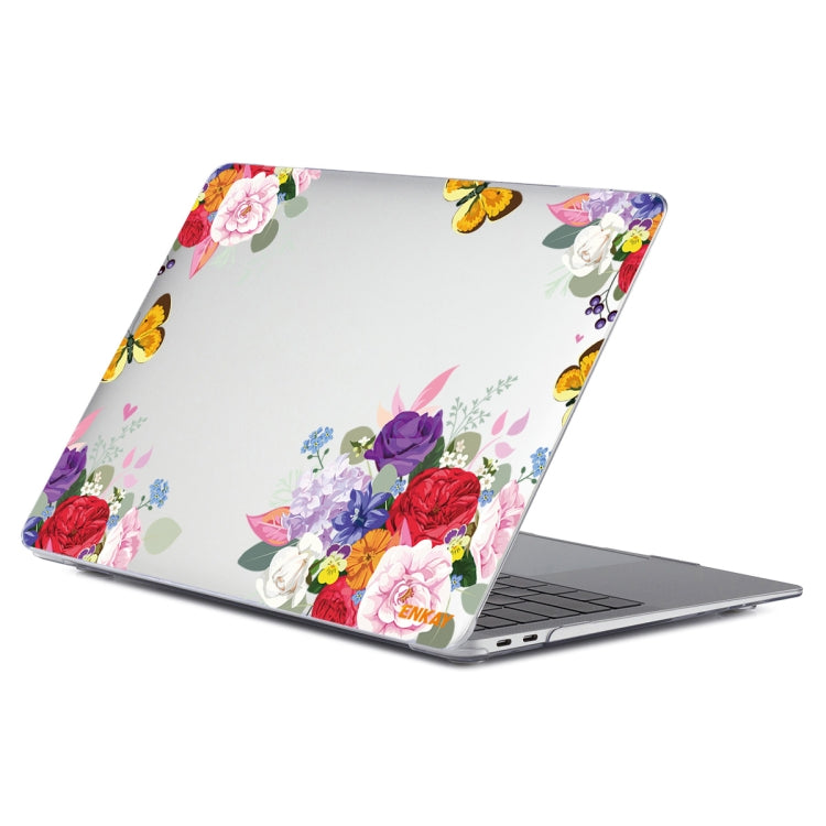 ENKAY Flower Series Pattern Laotop Protective Crystal Case For MacBook Pro 13.3 inch A2251 / A2289 / A2338 2020(Rose) - MacBook Pro Cases by ENKAY | Online Shopping South Africa | PMC TechLife | Buy Now Pay Later Mobicred