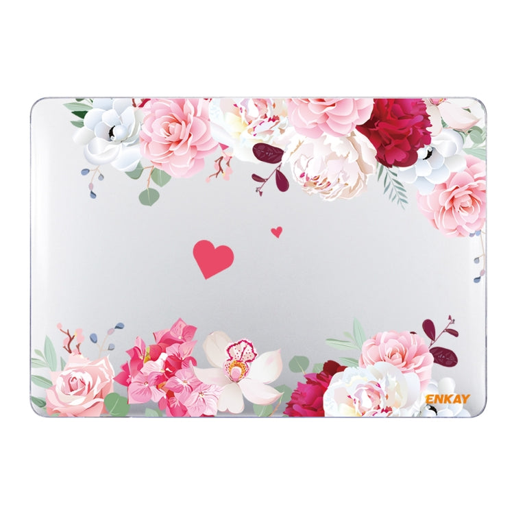 ENKAY Flower Series Pattern Laotop Protective Crystal Case For MacBook Pro 13.3 inch A2251 / A2289 / A2338 2020(Peony) - MacBook Pro Cases by ENKAY | Online Shopping South Africa | PMC TechLife
