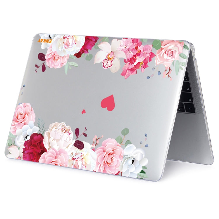 ENKAY Flower Series Pattern Laotop Protective Crystal Case For MacBook Pro 13.3 inch A2251 / A2289 / A2338 2020(Peony) - MacBook Pro Cases by ENKAY | Online Shopping South Africa | PMC TechLife