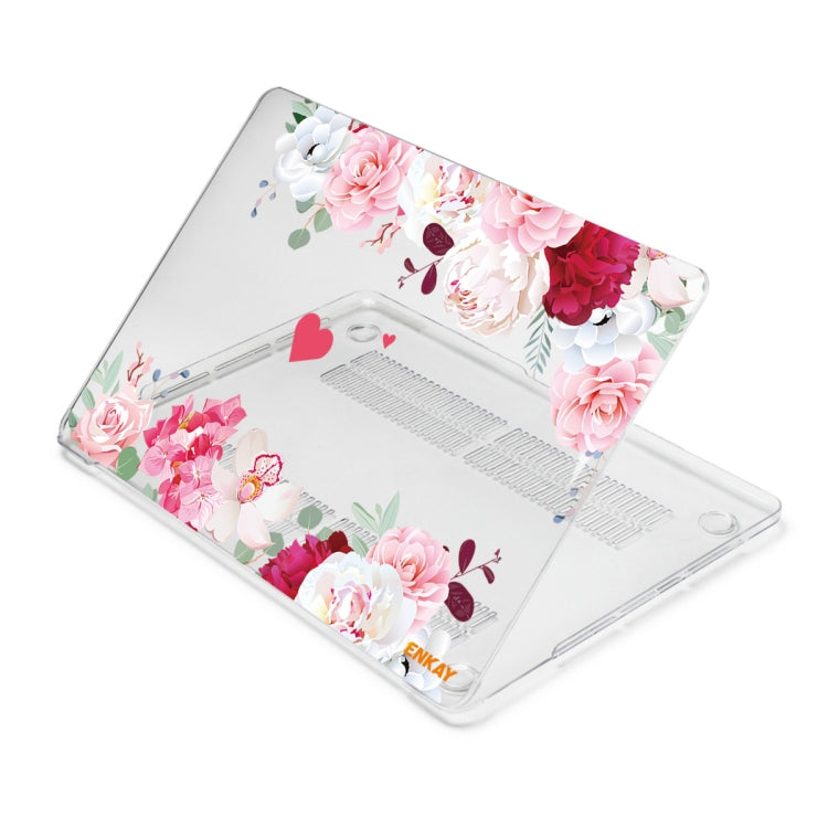 ENKAY Flower Series Pattern Laotop Protective Crystal Case For MacBook Pro 13.3 inch A2251 / A2289 / A2338 2020(Peony) - MacBook Pro Cases by ENKAY | Online Shopping South Africa | PMC TechLife