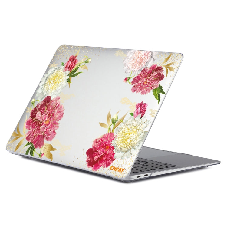 ENKAY Flower Series Pattern Laotop Protective Crystal Case For MacBook Pro 13.3 inch A2251 / A2289 / A2338 2020(Paeonia) - MacBook Pro Cases by ENKAY | Online Shopping South Africa | PMC TechLife | Buy Now Pay Later Mobicred