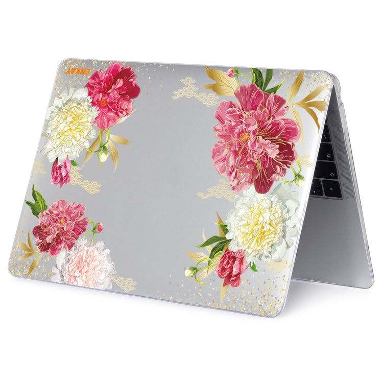 ENKAY Flower Series Pattern Laotop Protective Crystal Case For MacBook Pro 13.3 inch A2251 / A2289 / A2338 2020(Paeonia) - MacBook Pro Cases by ENKAY | Online Shopping South Africa | PMC TechLife | Buy Now Pay Later Mobicred