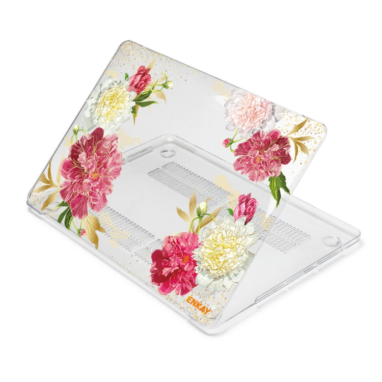 ENKAY Flower Series Pattern Laotop Protective Crystal Case For MacBook Pro 13.3 inch A2251 / A2289 / A2338 2020(Paeonia) - MacBook Pro Cases by ENKAY | Online Shopping South Africa | PMC TechLife | Buy Now Pay Later Mobicred