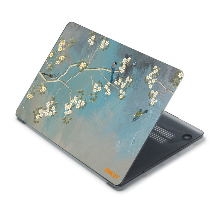 ENKAY Vintage Pattern Series Laotop Protective Crystal Case For MacBook Pro 13.3 inch A1706 / A1708 / A1989 / A2159(Magnolia) - MacBook Pro Cases by ENKAY | Online Shopping South Africa | PMC TechLife