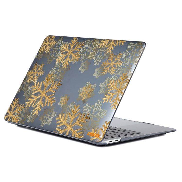 ENKAY Vintage Pattern Series Laotop Protective Crystal Case For MacBook Air 13.3 inch A1932 / A2179 / A2337(Golden Snowflake) - MacBook Air Cases by ENKAY | Online Shopping South Africa | PMC TechLife | Buy Now Pay Later Mobicred