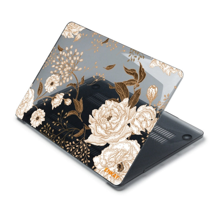 ENKAY Vintage Pattern Series Laotop Protective Crystal Case For MacBook Pro 14.2 inch A2442 (2021)(Golden Peony) - MacBook Pro Cases by ENKAY | Online Shopping South Africa | PMC TechLife | Buy Now Pay Later Mobicred