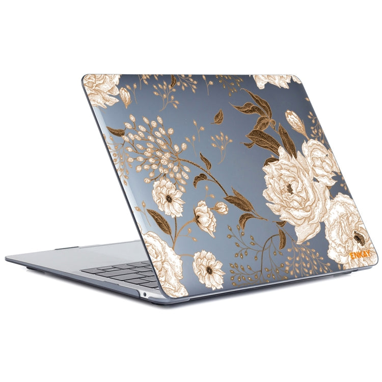 ENKAY Vintage Pattern Series Laotop Protective Crystal Case For MacBook Pro 14.2 inch A2442 (2021)(Golden Peony) - MacBook Pro Cases by ENKAY | Online Shopping South Africa | PMC TechLife | Buy Now Pay Later Mobicred