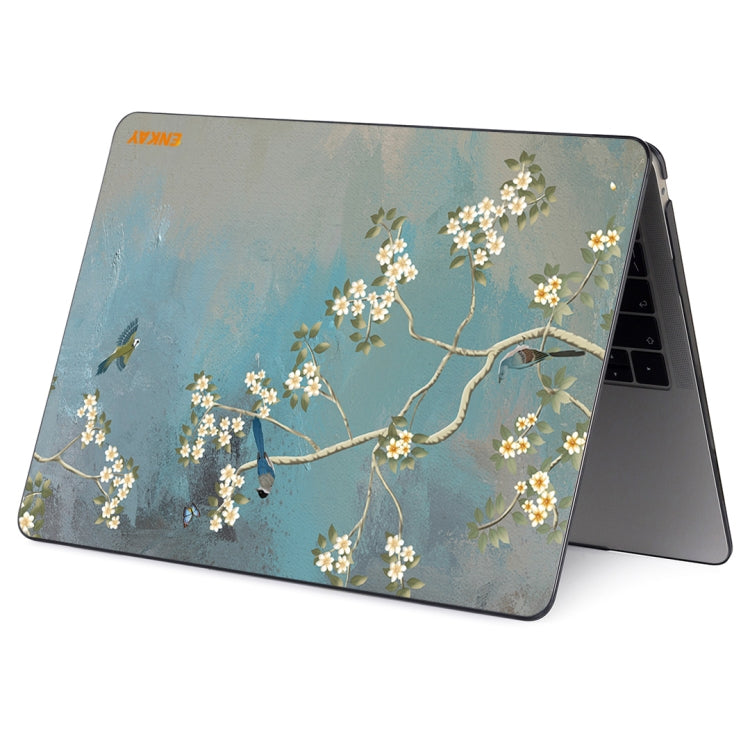 ENKAY Vintage Pattern Series Laotop Protective Crystal Case For MacBook Pro 14.2 inch A2442 (2021)(Magnolia) - MacBook Pro Cases by ENKAY | Online Shopping South Africa | PMC TechLife
