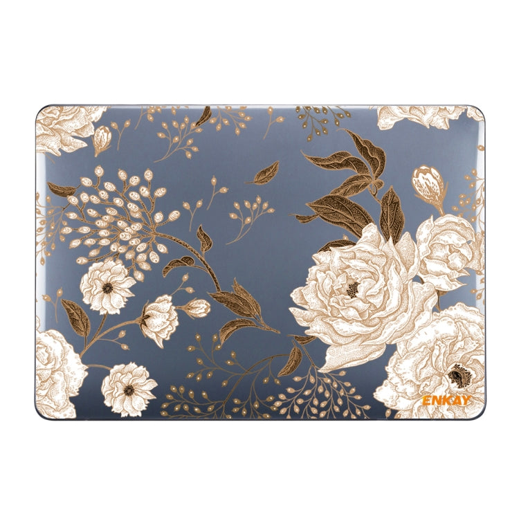 ENKAY Vintage Pattern Series Laotop Protective Crystal Case For MacBook Pro 15.4 inch A1707 / A1990(Golden Peony) - free shipping - PMC TechLife - Order now!