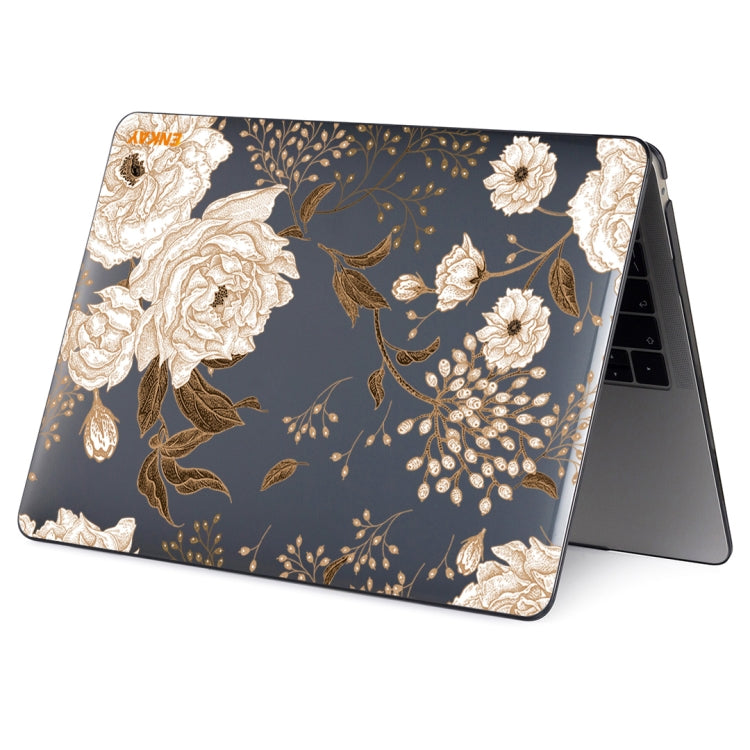 ENKAY Vintage Pattern Series Laotop Protective Crystal Case For MacBook Pro 15.4 inch A1707 / A1990(Golden Peony) - free shipping - PMC TechLife - Order now!