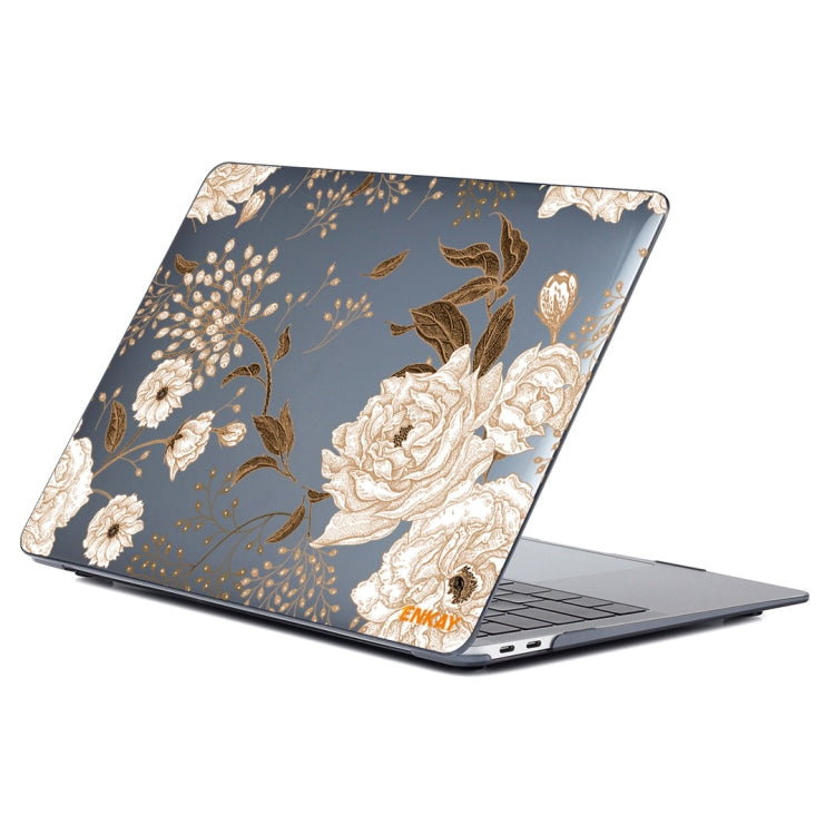 ENKAY Vintage Pattern Series Laotop Protective Crystal Case For MacBook Pro 16 inch A2141(Golden Peony) - MacBook Pro Cases by ENKAY | Online Shopping South Africa | PMC TechLife | Buy Now Pay Later Mobicred