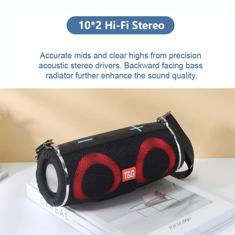T&G TG642 RGB Light Waterproof  Portable Bluetooth Speaker Support FM / TF Card(Red) - free shipping - PMC TechLife - Order now!
