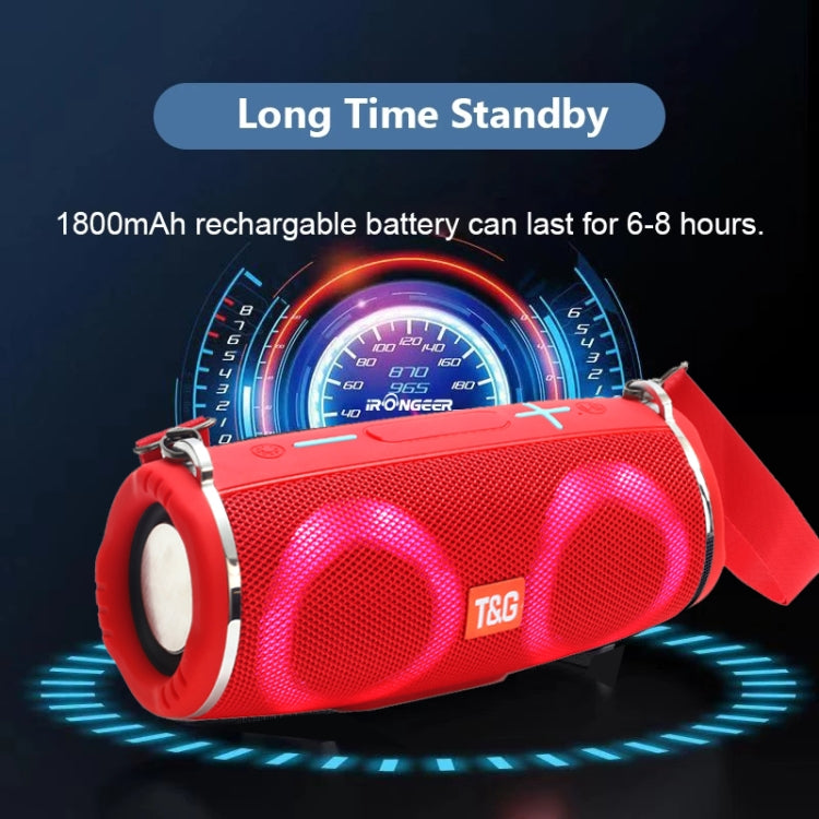 T&G TG642 RGB Light Waterproof  Portable Bluetooth Speaker Support FM / TF Card(Red) - free shipping - PMC TechLife - Order now!