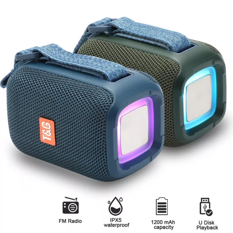 T&G TG339 RGB Light 5W Waterproof Portable Bluetooth Speaker(Green) - Desktop Speaker by T&G | Online Shopping South Africa | PMC TechLife