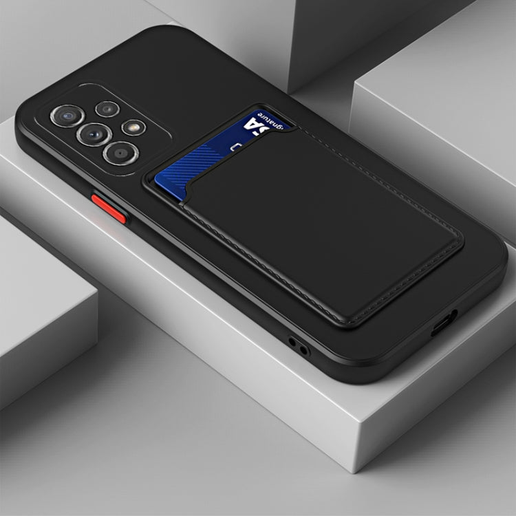 For Samsung Galaxy A73 5G / 4G Skin Feel Card Contrast Color Button TPU Phone Case(Black) - free shipping - PMC TechLife - Order now!