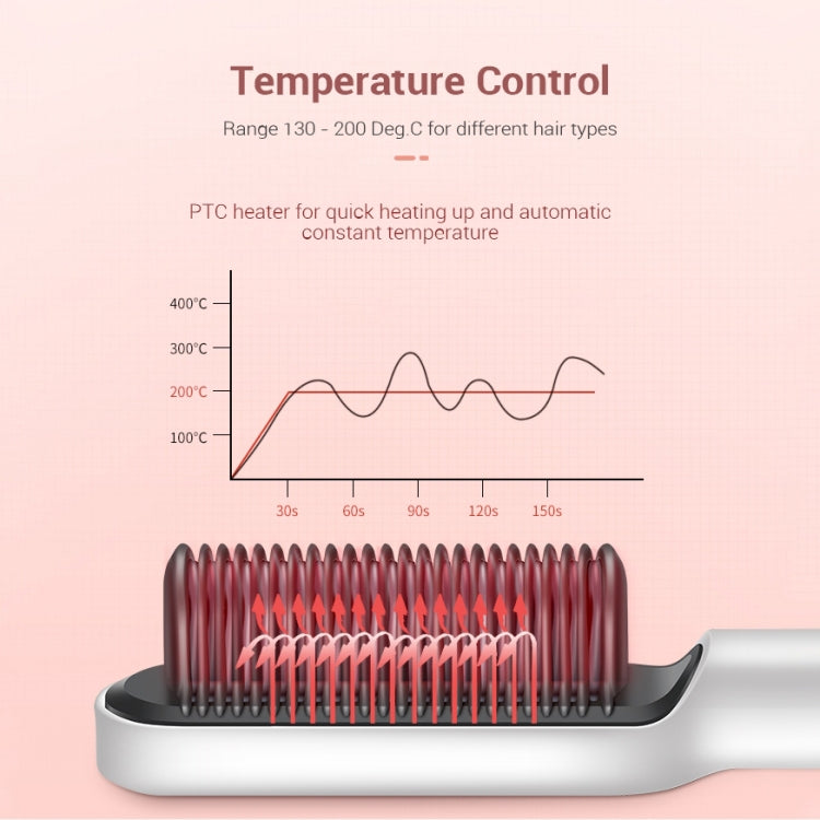 K-SKIN KD380 Hair Straightener Electric Straight Hair Curler Comb Brush PTC Heating Ceramic Straight Hair Brush, EU Plug(Black) - free shipping - PMC TechLife - Order now!