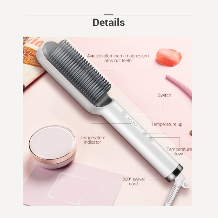 K-SKIN KD380 Hair Straightener Electric Straight Hair Curler Comb Brush PTC Heating Ceramic Straight Hair Brush, EU Plug(Black) - free shipping - PMC TechLife - Order now!