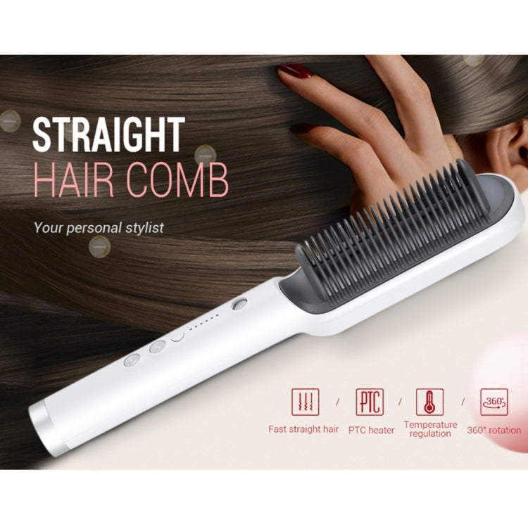 K-SKIN KD380 Hair Straightener Electric Straight Hair Curler Comb Brush PTC Heating Ceramic Straight Hair Brush, UK Plug(Black) - free shipping - PMC TechLife - Order now!