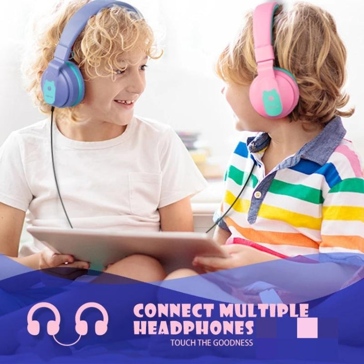 BOBo+ Adults & Kids Cute Bluetooth 5.0 Bass Noise Cancelling Headset with Mic(Pink) - Headset & Headphone by PMC TechLife | Online Shopping South Africa | PMC TechLife