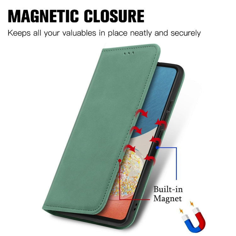 For Samsung Galaxy A73 5G Retro Skin Feel Magnetic Horizontal Flip Leather Phone Case(Green) - Galaxy Phone Cases by PMC TechLife | Online Shopping South Africa | PMC TechLife | Buy Now Pay Later Mobicred