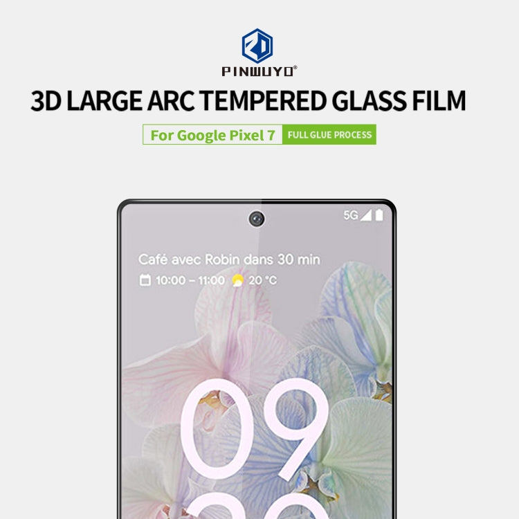 For Google Pixel 7 PINWUYO 9H 3D Explosion-proof Tempered Glass Full Film(Black) - free shipping - PMC TechLife - Order now!