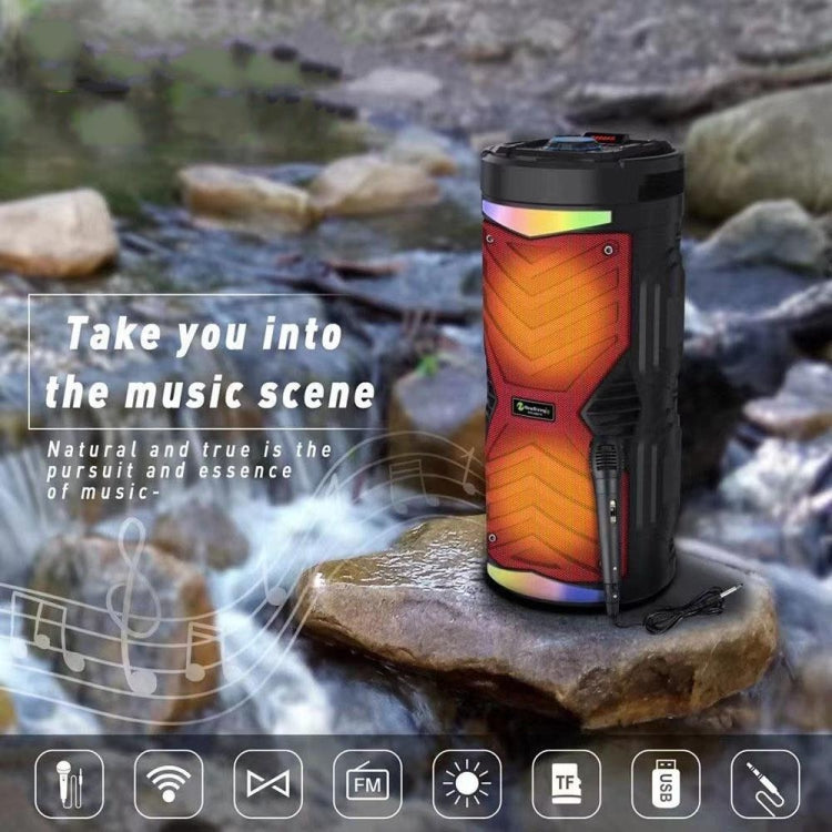 NewRixing NRG6601A Outdoor Portable Karaoke Wireless Speaker 20W Audio Amplifier With Mic(A) - Desktop Speaker by NewRixing | Online Shopping South Africa | PMC TechLife | Buy Now Pay Later Mobicred