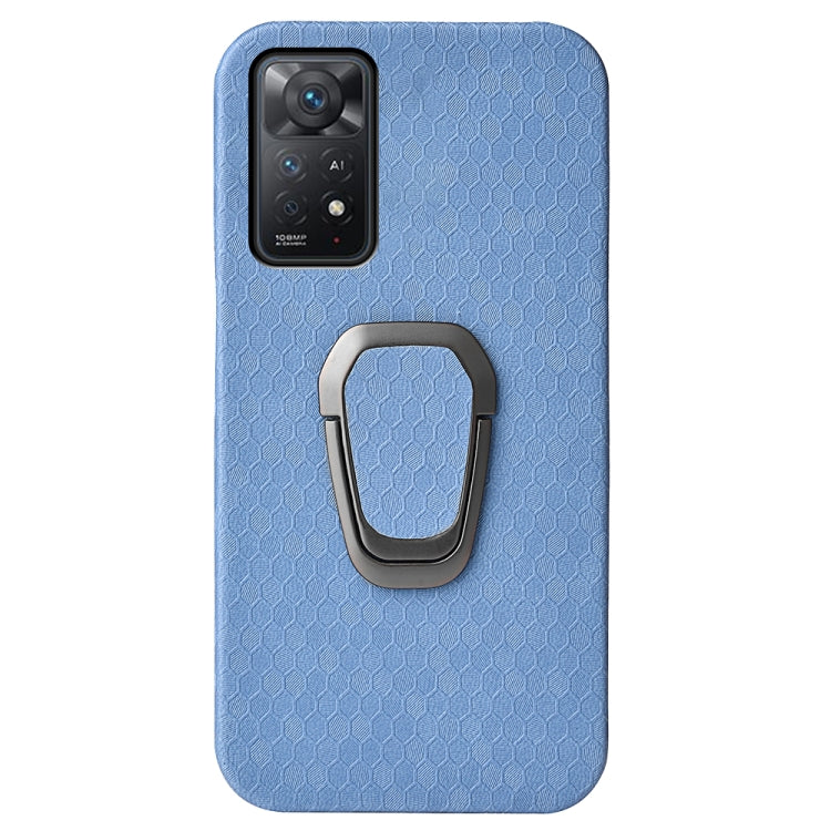 For Xiaomi Redmi Note 11 Pro Global Ring Holder Honeycomb PU Phone Case(Light Blue) - free shipping - PMC TechLife - Order now!