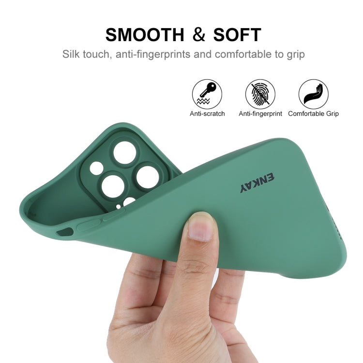 For iPhone 13 Pro Max ENKAY Liquid Silicone Phone Case (Dark Green) - iPhone 13 Pro Max Cases by ENKAY | Online Shopping South Africa | PMC TechLife | Buy Now Pay Later Mobicred
