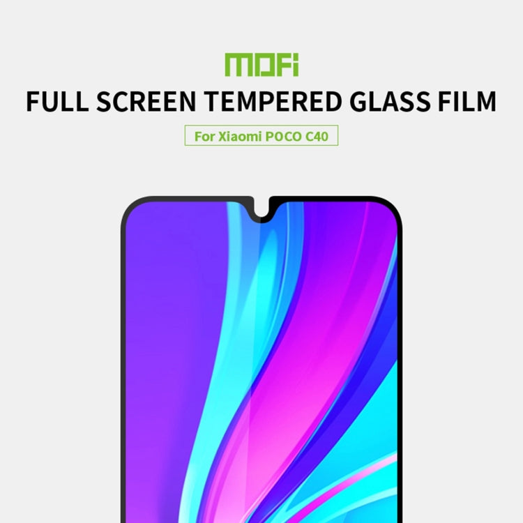 For Xiaomi Poco C40 MOFI 9H 2.5D Full Screen Tempered Glass Film(Black) -  by MOFI | Online Shopping South Africa | PMC TechLife | Buy Now Pay Later Mobicred