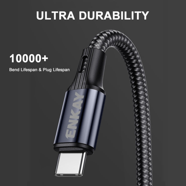 ENKAY PD 20W 3A USB-C / Type-C to 8 Pin Elbow Fast Charging Nylon Braided Data Cable, Length:1m(Black) - Normal Style Cable by ENKAY | Online Shopping South Africa | PMC TechLife