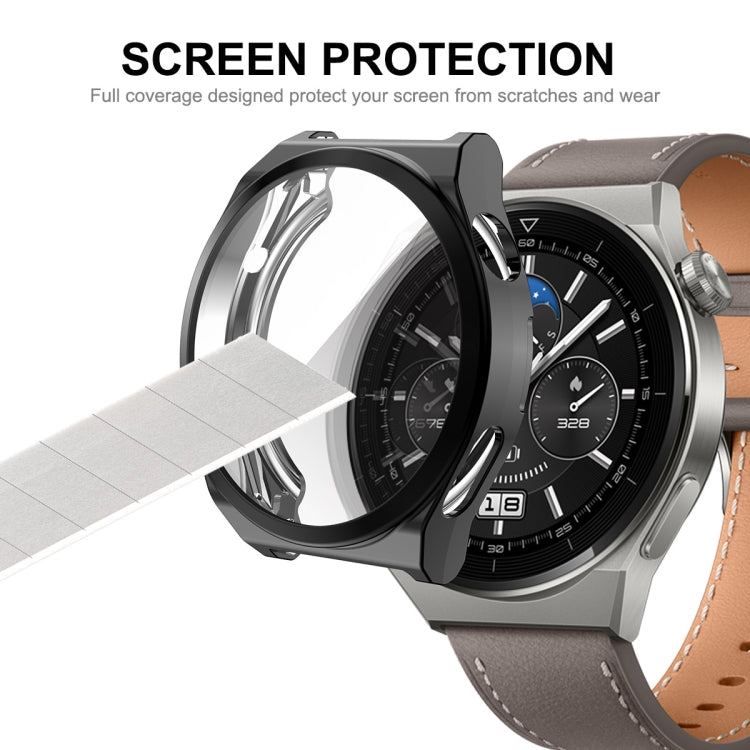 For Huawei Watch GT 3 Pro 46mm ENKAY Full Coverage Electroplated Soft TPU Case with Screen Protection(Black) - free shipping - PMC TechLife - Order now!
