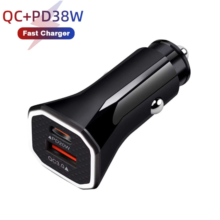 TE-P22 38W PD USB-C / Type-C + QC3. 0 USB Car Charger with 1m USB to Micro USB Data Cable(Black) - free shipping - PMC TechLife - Order now!