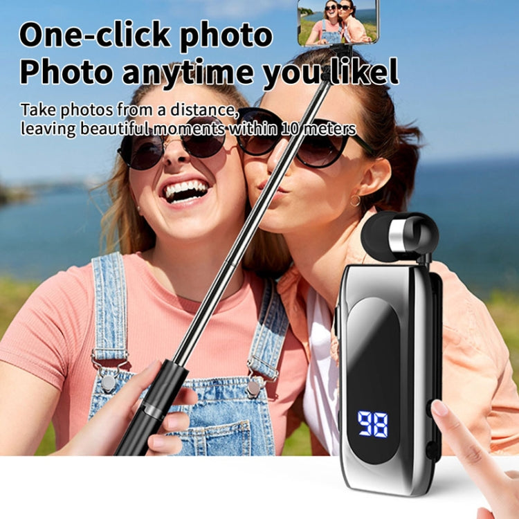K55 Retractable Cable BT5.2 Smart In-ear Single Sports Earphone(Gray) - Sport Earphone by PMC TechLife | Online Shopping South Africa | PMC TechLife