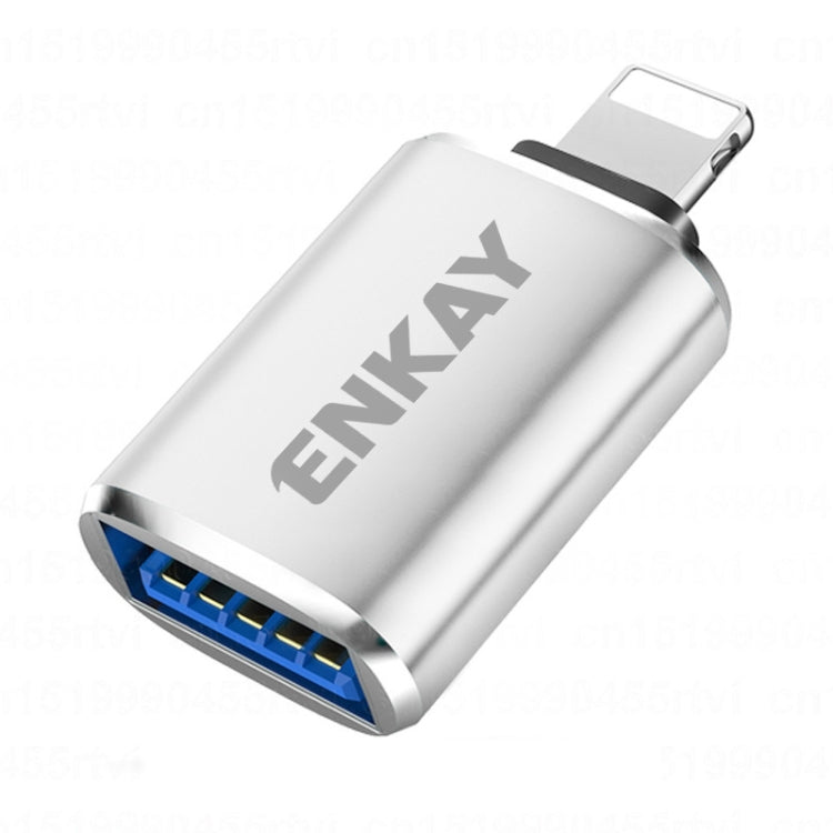 ENKAY ENK-AT110 8 Pin Male to USB 3.0 Female Aluminium Alloy OTG Adapter(Silver) - Converter & Adapter by ENKAY | Online Shopping South Africa | PMC TechLife