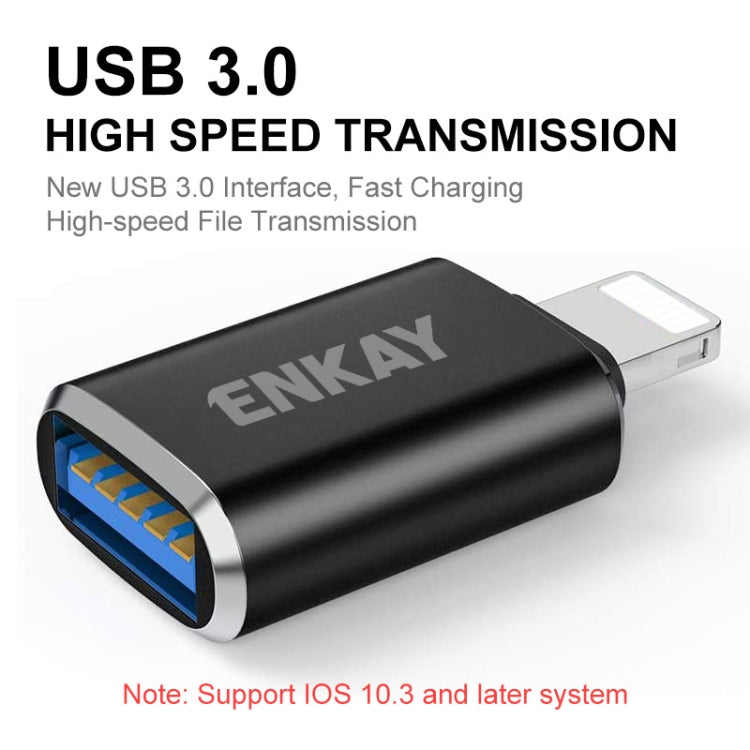 ENKAY ENK-AT110 8 Pin Male to USB 3.0 Female Aluminium Alloy OTG Adapter(Silver) - Converter & Adapter by ENKAY | Online Shopping South Africa | PMC TechLife