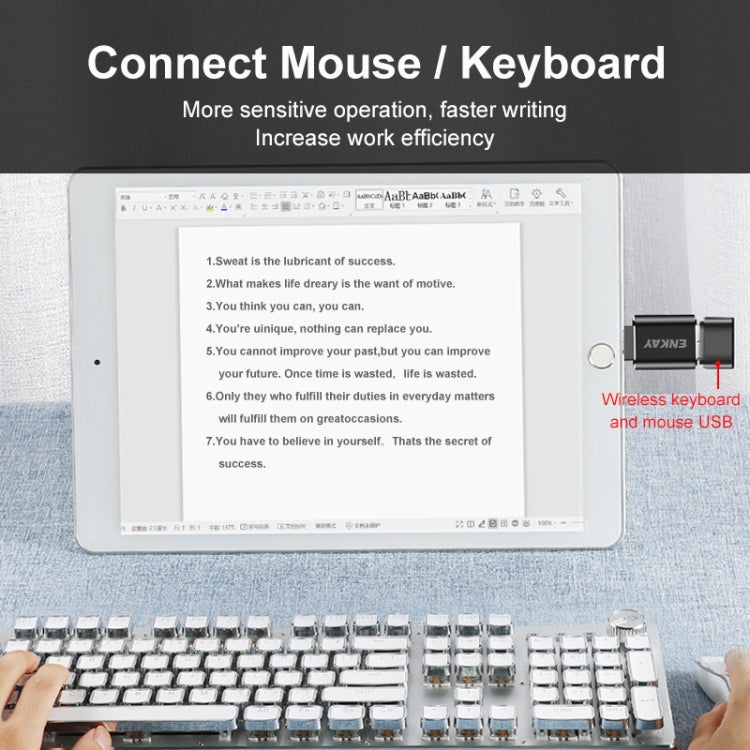 ENKAY ENK-AT110 8 Pin Male to USB 3.0 Female Aluminium Alloy OTG Adapter(Silver) - Converter & Adapter by ENKAY | Online Shopping South Africa | PMC TechLife