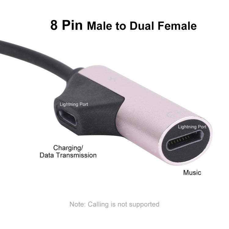 ENKAY ENK-AT109 Male 8 Pin to Dual Female 8 Pin Adapter Data Transfer Cable(Black) - Converter & Adapter by ENKAY | Online Shopping South Africa | PMC TechLife | Buy Now Pay Later Mobicred