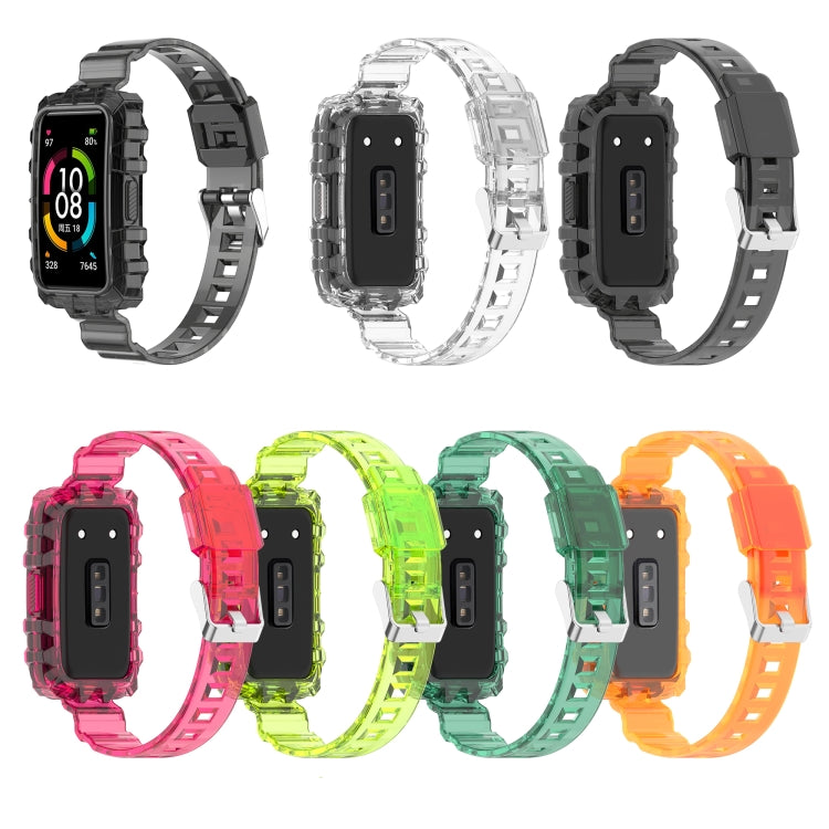 For Huawei Band 6 One-Piece Transparent Silicone Watch Band(Transparent) - Watch Bands by PMC TechLife | Online Shopping South Africa | PMC TechLife | Buy Now Pay Later Mobicred