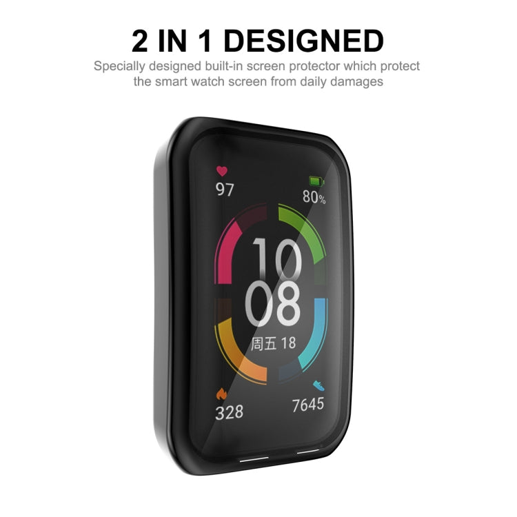 For Huawei Band 7/6 / Honor Band 6 ENKAY Hat-Prince Full Coverage Electroplated Soft TPU Case with Screen Protection(Golden) - Watch Cases by ENKAY | Online Shopping South Africa | PMC TechLife | Buy Now Pay Later Mobicred