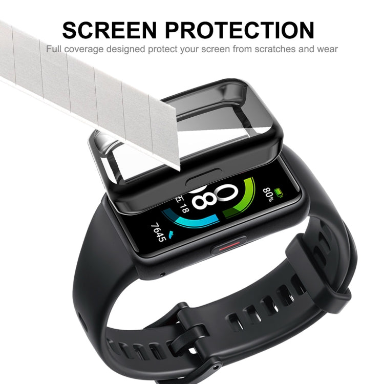 For Huawei Band 7/6 / Honor Band 6 ENKAY Hat-Prince Full Coverage Electroplated Soft TPU Case with Screen Protection(Black) - Watch Cases by ENKAY | Online Shopping South Africa | PMC TechLife | Buy Now Pay Later Mobicred