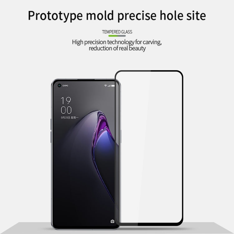 For OPPO Reno8 PINWUYO 9H 2.5D Full Screen Tempered Glass Film(Black) - OPPO Tempered Glass by PINWUYO | Online Shopping South Africa | PMC TechLife | Buy Now Pay Later Mobicred